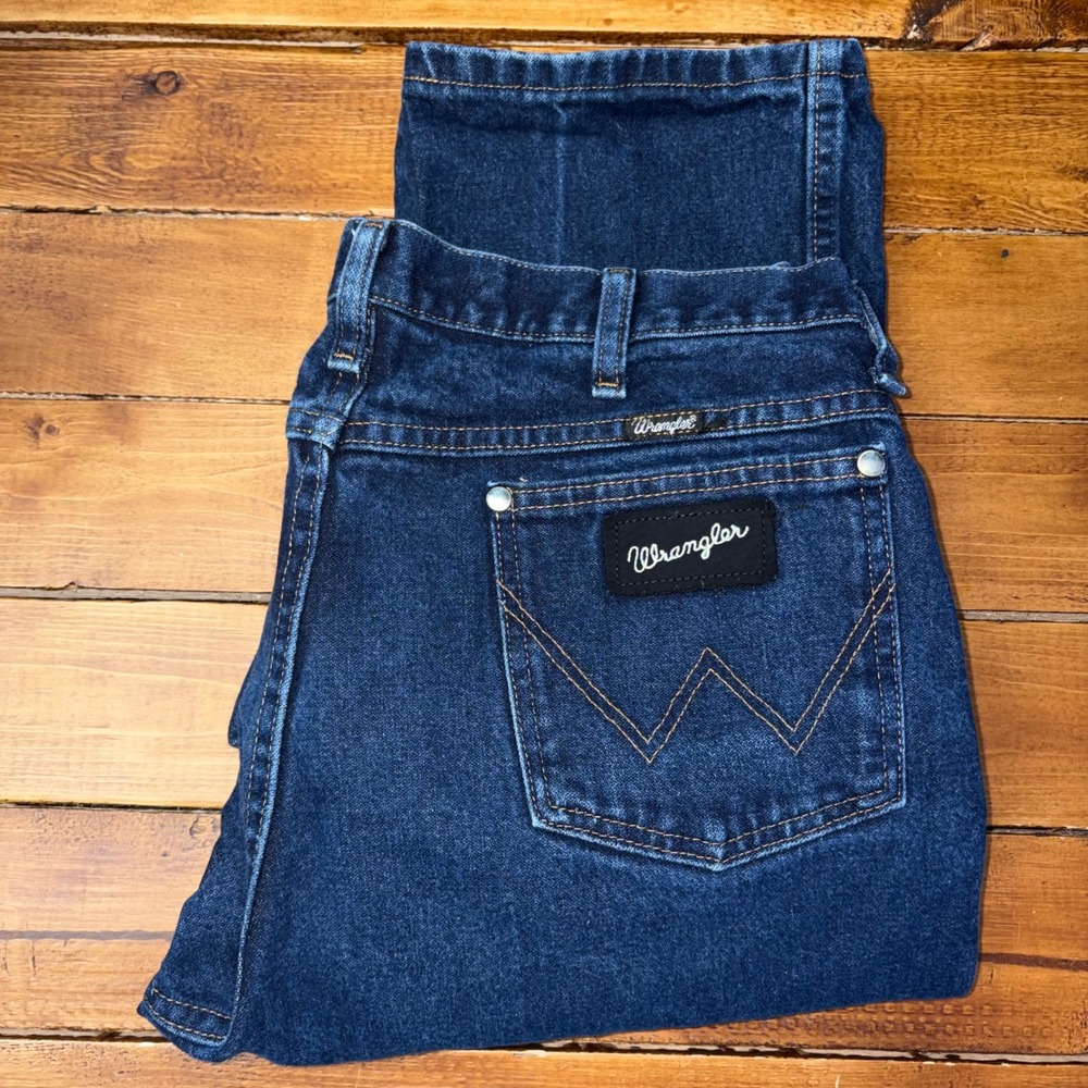 Wrangler Jeans Mens 36x32 (Fits 35x31) Blue Straight Leg Denim Pants A103 4030